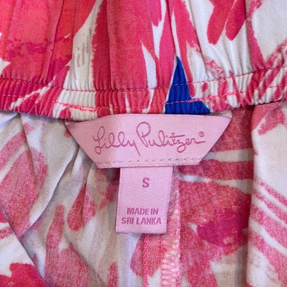 Lilly Pulitzer Cocoa Pull On Fringe Shorts Tiki Beach S - Picture 2 of 6